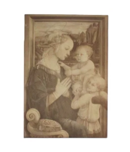 Vintage Radierung Druck 21x14 Die Jungfrau verehrt das Christkind Filippo Lippi - Bild 1 von 10