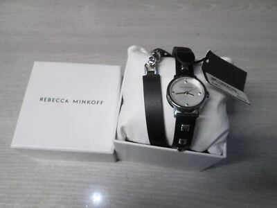 Reloj Rebecca Minkoff Envolvente Cadena Tachonada Cuero Negro 2200154 Foto 1 de 4