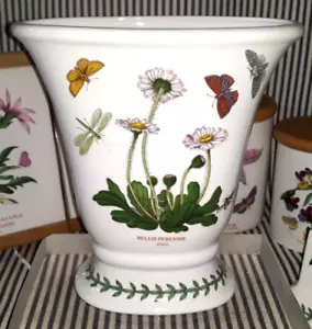 JARRÓN DE COLECCIÓN PORTMEIRION con ETIQUETA JARDÍN BOTÁNICO PEDESTAL ACAMPANADO MARGARITA BELLIS PERENNIS - Imagen 1 de 11