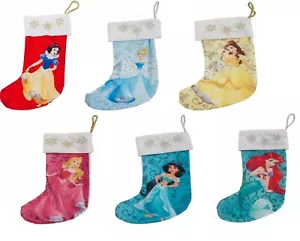 Disney Princess Christmas Xmas Stocking With Hanging Loop Belle Snow White Ariel - Picture 1 of 7