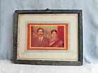 Vintage Photograph Old South Indian Couple Lady Saree 60s Fashion Costume A84