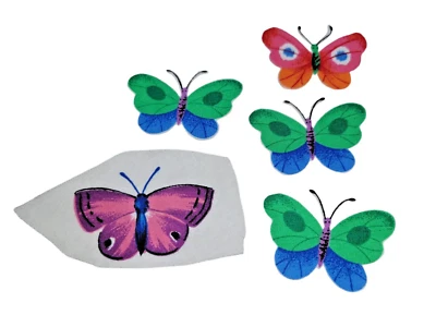 Lot of 5 Multi-Color Butterfly Iron On Patch  2.25 " New - Image 1 of 4