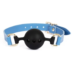 Weicher Silikon Mund Ballknebel. Blau. - Bild 1 von 16