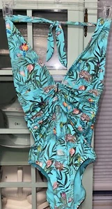 BRaND NEW Johnny Was TAINA Ruched Halter One-Piece Swimsuit Size S. - Picture 1 of 20
