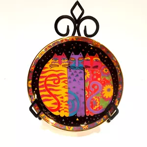 Laurel Burch Fanciful Felines 8” Plate HA1019 Franklin Mint Heirloom Collection - Picture 1 of 9
