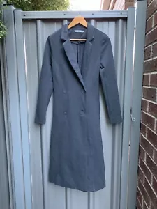 METALICUS Womens Midi Length Grey Stretchy Coat Jacket Blazer Size XS / S Long - Picture 1 of 10