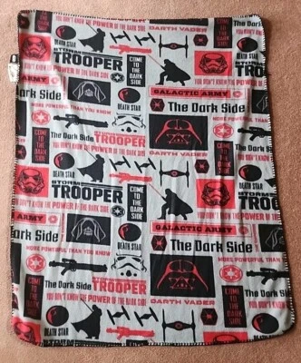 Star Wars Fleece Blanket 38" x 50" Stormtrooper Darth Vader Death Star Dark Side - Image 1 of 2