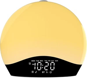 Jall wake up light sunrise alarm clock for kids, Heavy Sleepers, White Noise - Picture 1 of 8