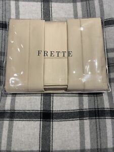 FRETTE MONZA CAL KING 4 PIECE SHEET SET SATEEN SAND BEIGE NEW WITH TAGS