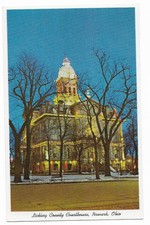 Vintage Ohio Chrome Postcard Newark Licking County Courthouse