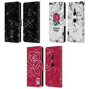 OFFICIAL ENGLAND RUGBY UNION MARBLE LEATHER BOOK WALLET CASE FOR SONY PHONES 1