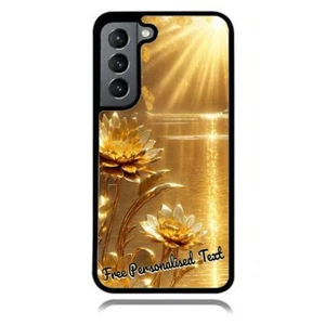 Funda trasera de texto personalizada para Samsung Galaxy Phone Series - Sunray Gold Flower - Imagen 1 de 1