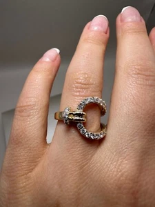 Anillo de lujo de oro amarillo de 9 quilates de 0,69 quilates cultivado en laboratorio LGSL73 - Imagen 1 de 23