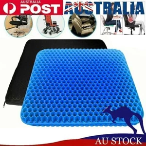 2X Gel Seat Cushion Pad Double Thick Chair Pad Car Office Wheelchair Orthopedic - Picture 1 of 19