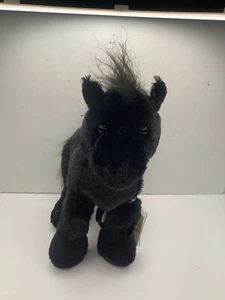 Ganz Black Stallion Webkinz Stuffed Animal Plush Toy Horse Pony W/ Code HM145 9" - Picture 1 of 7