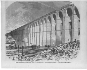 Gravure 1857 Viaduc Chaumont Chemin de fer Paris Mulhouse - Bild 1 von 1