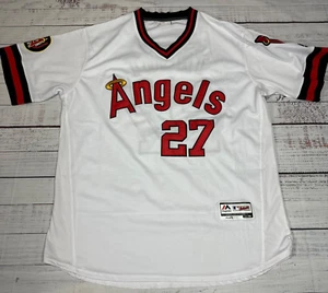 Los Angeles Angels #27 Mike Trout Baseball Jersey Sz 52 White Majestic Stitched - Picture 1 of 11