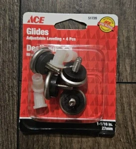 4-Pack Ace Furniture Leveling Feet Foot Glides Screw-In Adjustable 1-1/16" In - - Picture 1 of 4