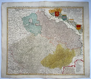 BOHEMIA CZECH REPUBLIC POLAND 1748 HOMANN HRS LARGE ANTIQUE ENGRAVED MAP - Picture 1 of 16
