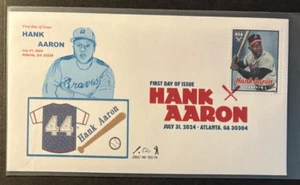#5908 Hank Aaron First Day Cover with Jersey cachet - Picture 1 of 1