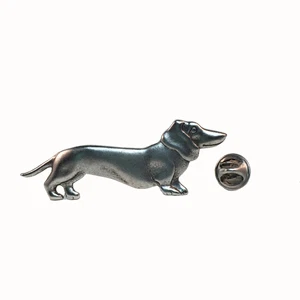 Dachshund lapel pin wiener dog antique silver finish made in USA brand new - Picture 1 of 1
