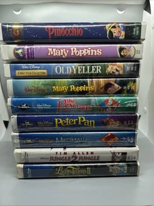 Multiple Disney VHS Tape Movies Some Unopened Peter Pan Mary Poppins Old Yeller - Bild 1 von 8