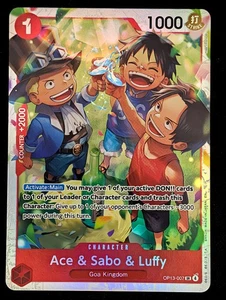 Pokémon Ace & Sabo & Luffy (OP13-007) Llevando a su voluntad casi nuevo - Imagen 1 de 2