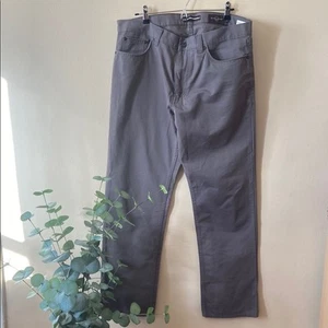 Men's Black Brown 1826 Classic Fit Cotton Pants Grey 36 X 32 Preppy Designer - Picture 1 of 7