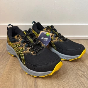 Asics Gel-Venture 9 Trailrunningschuhe Ortholite schwarz gelb Herren Größe 8 neu mit Etikett - Bild 1 von 9
