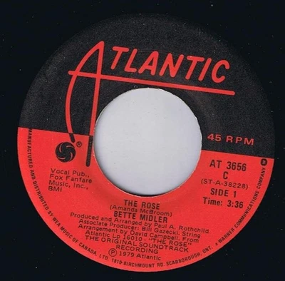 Bette Midler The Rose 45 rpm Stay With Me Canadian Pressing - Image 1 of 2