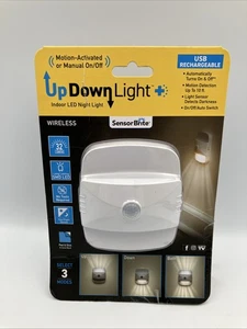 Up Down Light Sensor Brite Wireless Indoor LED Night Light Rechargeable - Picture 1 of 8