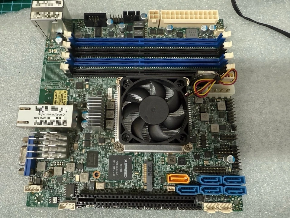 SuperMicro X10SDV-4C-TLN2F ITX Motherboard XEON D1521 Dual 10Gigabit network - Image 1 of 3