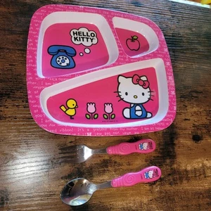 Hello Kitty Zak! Designs geteilter Teller für Kinder mit Gabel & Löffel - Bild 1 von 6