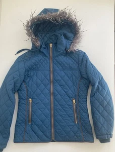 Teal Parka Fort Collins By Indra Hosiery Mills Women’s Sz M Jacket Zip-Off Hood - Picture 1 of 15
