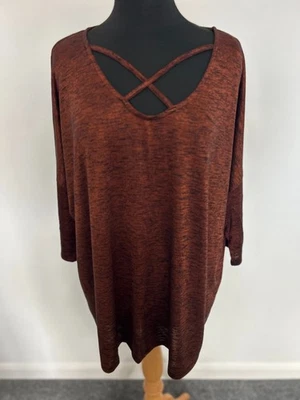 New Look Curves Brown & Black Tunic Blouse Size 26 - Image 1 of 4
