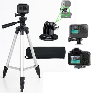 Trípode de 50" + Soporte de trípode GoPro para cámaras GoPro HERO 10 9 8 7 6, 5, 4, 3, 2, 1 - Imagen 1 de 11