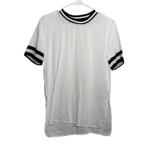 Hollister Shirt Women's XS White Short Sleeve Crew Neck Tunic Sheer Tee Top - Picture 1 of 10