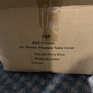 90" round polyester table cover navy blue - Bild 1 von 3