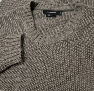 ERMENEGILDO ZEGNA *REINES KASCHMIR* 2.000 $ dicker gewebter Strickpullover beige 52/L - Bild 1 von 16