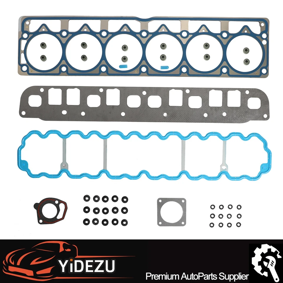 For 1999-2006 Jeep Grand Cherokee Wrangler TJ 4.0L OHV L6 Head Gasket Set Bolts - Image 1 of 4