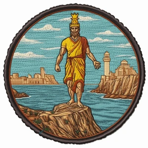 Parche de Dios griego aplique de hierro insignia de civilización antigua leyenda mitología - Imagen 1 de 12