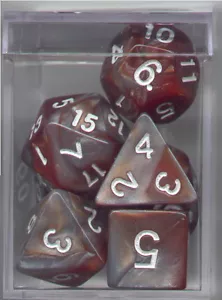 NEW Style! CUBE RPG Dice Set of 7 - Twisted Silver-Bronze - Picture 1 of 2