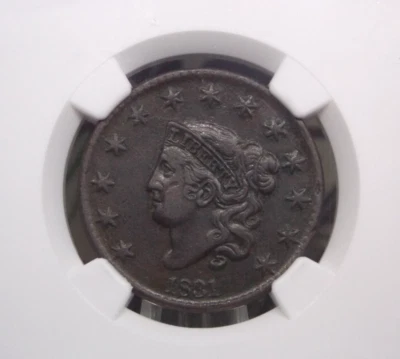 Centavo grande cabeza de corona 1831 1 c NGC VF detalles #003 muy fino ECC&C, Inc. Foto 1 de 4