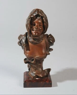 Georges VAN DER STRAETEN (1856-1928)  Original Bust of A Women 8.25“H Paris - Image 1 of 4