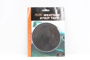 PROKIT RG2917 WEATHER STRIP TAPE FOAM BLACK 20mm WIDE 6mm THICK 2 METRE ROLL - Picture 1 of 4