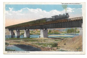 Postkarte Eisenbahnbrücke auf Union Pacific System in der Nähe von Fort Steele, Wyoming WB - Bild 1 von 2