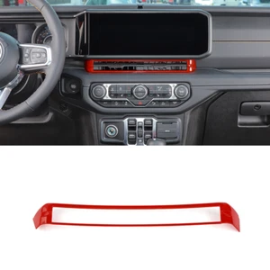Kit de molduras de cubiertas de ventilación de aire central para tablero de instrumentos interior rojo para Jeep Wrangler JL JT 24+ - Imagen 1 de 9