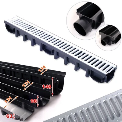 Entwässerungsrinne 1-10m mit verzinktem Stahlrost, A15 Abwasserrinne - Bild 1 von 4