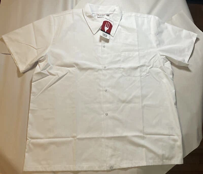 Chef Works Men's White Size 2X-Large Short Sleeves White  Shirt - Image 1 of 2