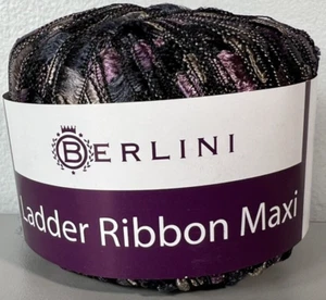 Nastro scala BERLINI filato glitter #134 prugna nero marrone viola 50gr 98yds - Foto 1 di 4